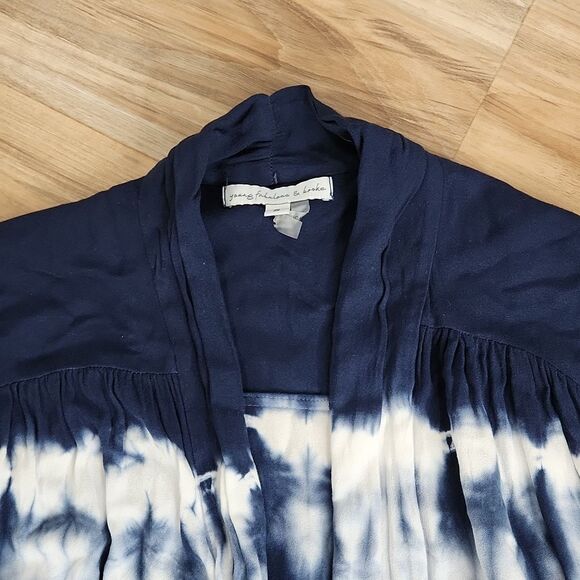 🔹️Young Fabulous & Broke Blue Tie Dye Rayon Tied Front Top Small - Picture 4 of 12